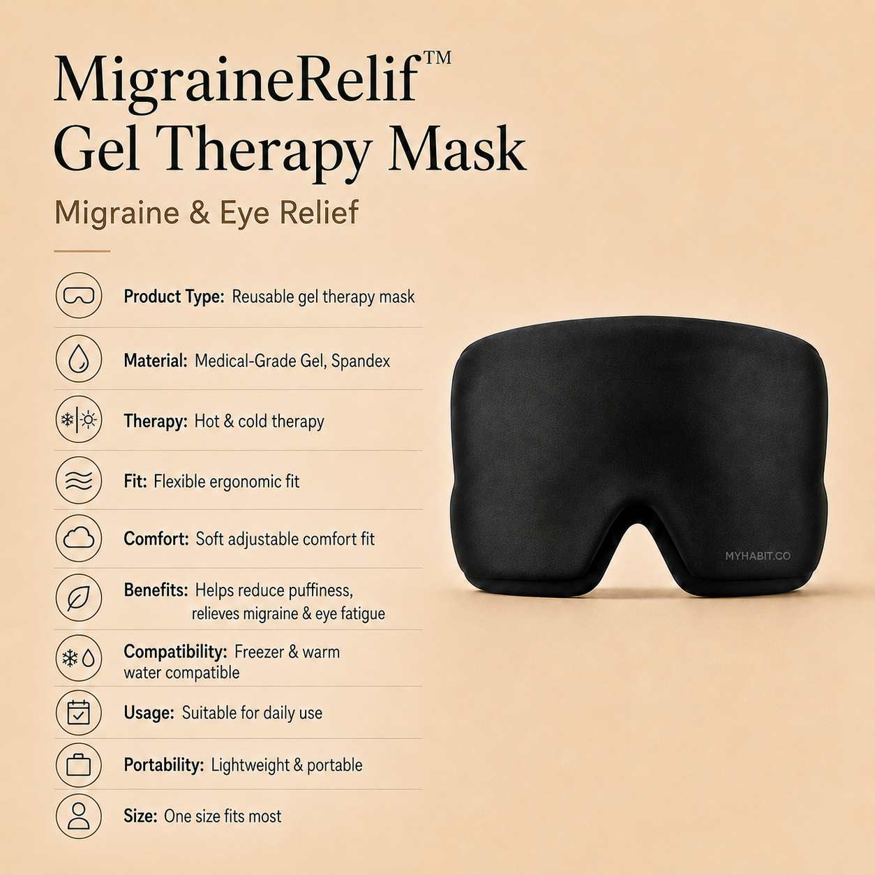 MigraineRelief™ Gel Therapy Mask